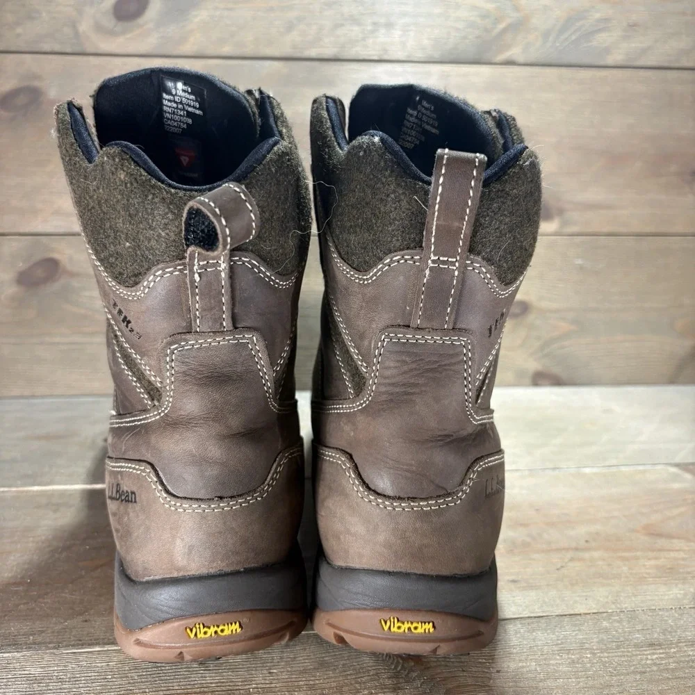 ll bean storm chaser 5 mens size 9 shoes brown leather waterproof boots